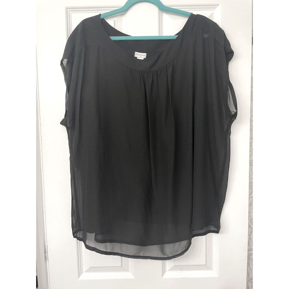 NWT Jacyln Smith Women's 2x Sheer Overlay Short Sleeve Blouse